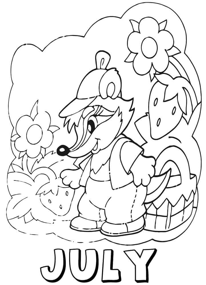 Dibujo de Julio Con Ardilla para Colorear y Imprimir