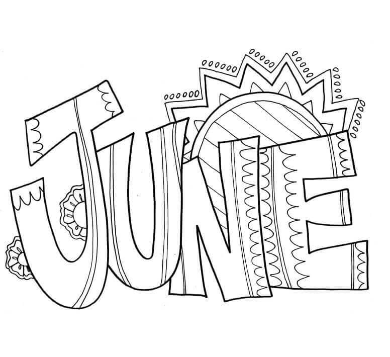 Dibujo de Bienvenido Junio para Colorear y Imprimir