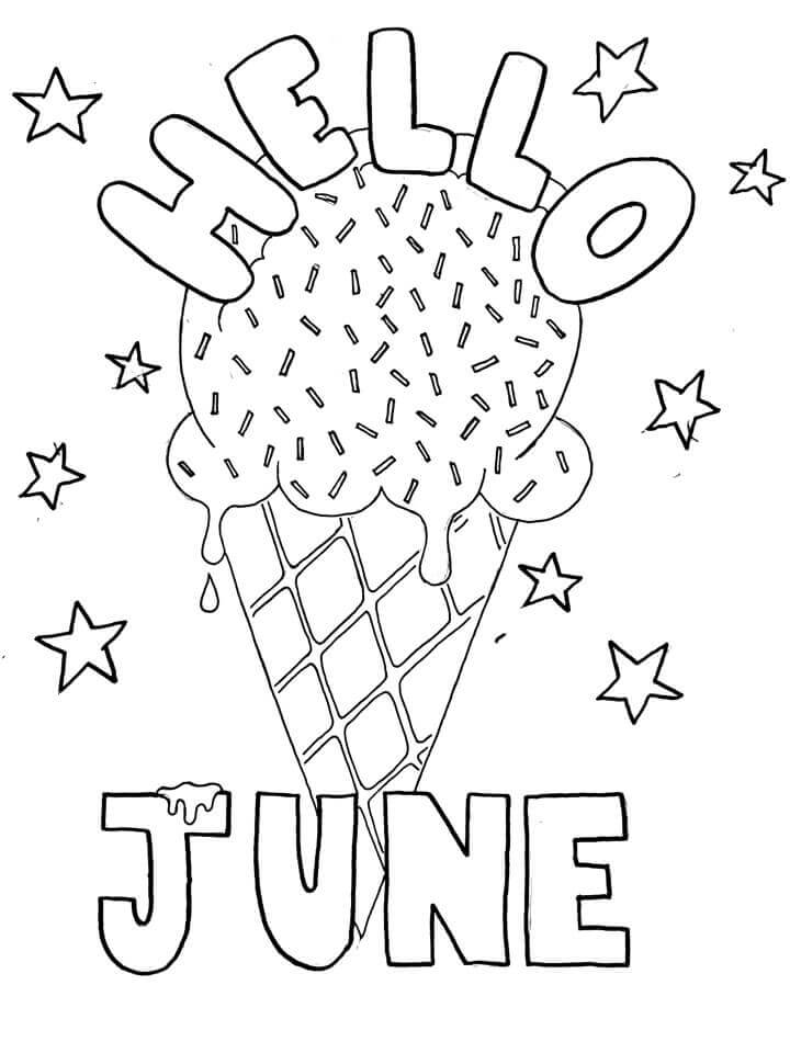 Dibujo de Hola 1 de Junio para Colorear y Imprimir