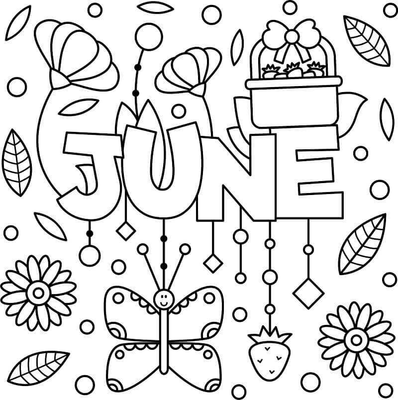 Dibujo de Precioso Junio para Colorear y Imprimir