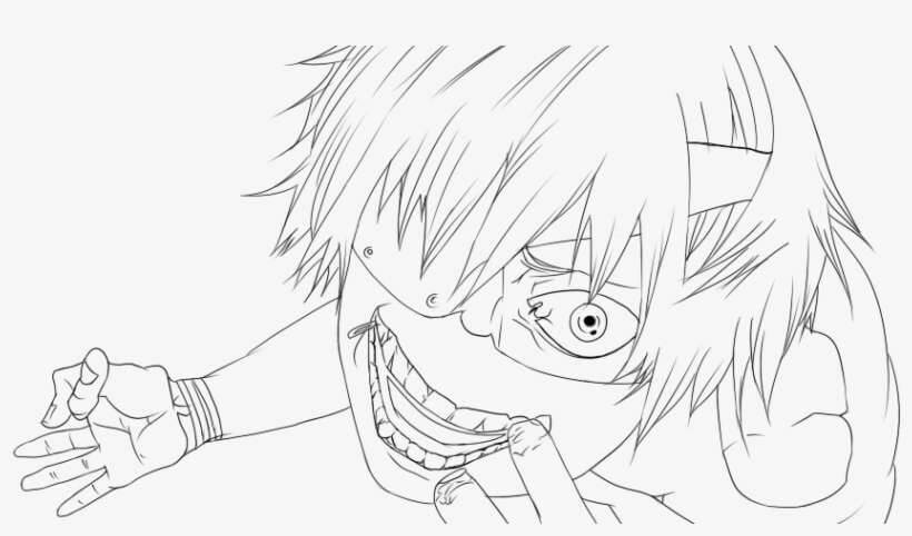 Dibujo de Kaneki Ken Loco para Colorear y Imprimir
