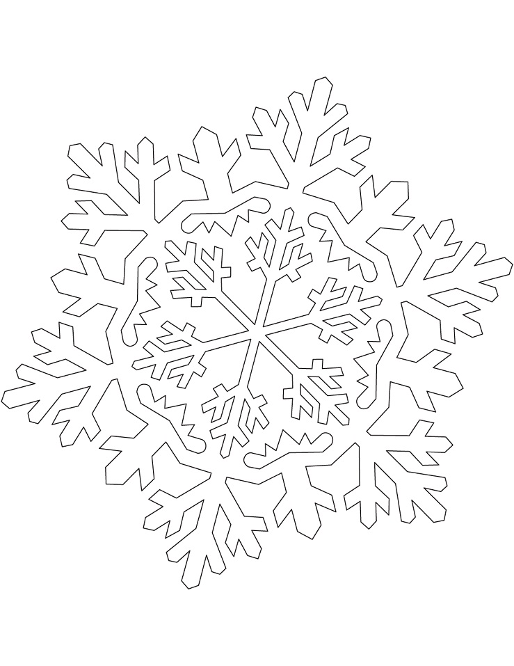 Dibujo de Adorno de Copo de Nieve para Colorear y Imprimir