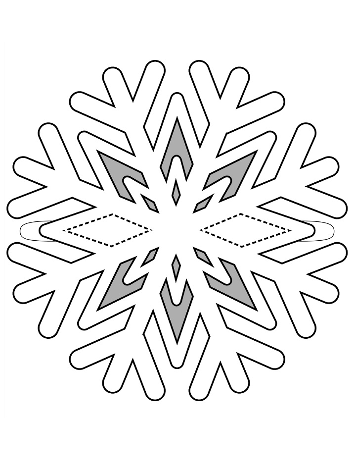 Dibujo de Máscara de Copo de Nieve para Colorear y Imprimir