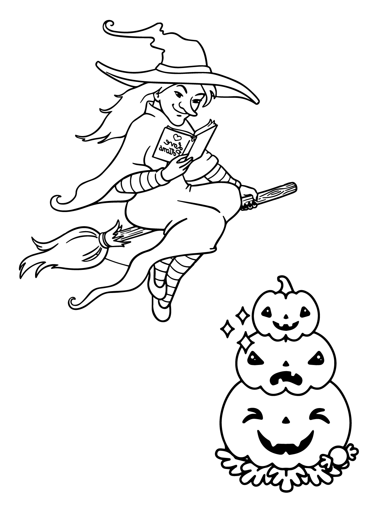 Dibujo de Kawaii Halloween 03 para Colorear y Imprimir