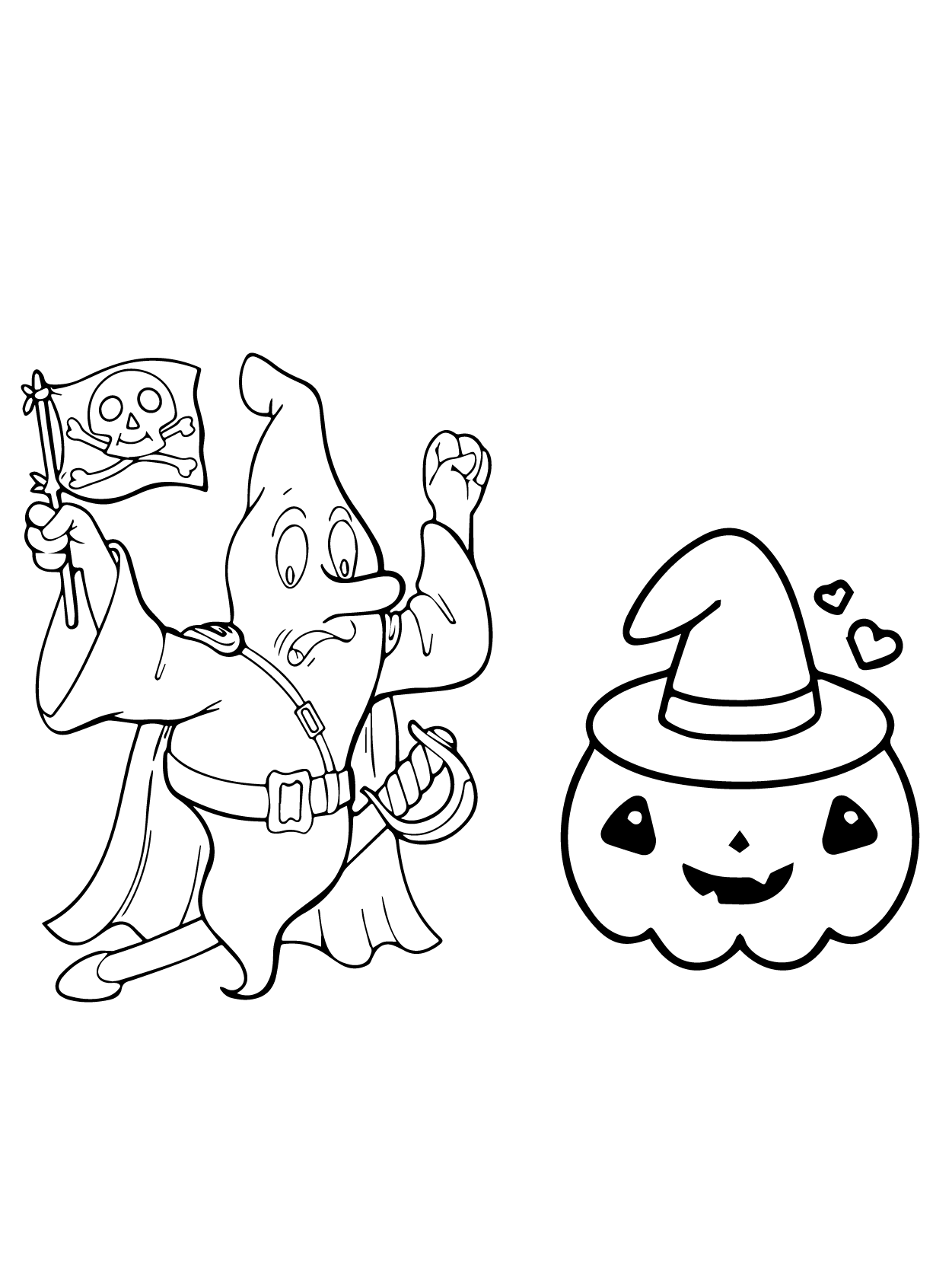 Dibujo de Kawaii Halloween 07 para Colorear y Imprimir