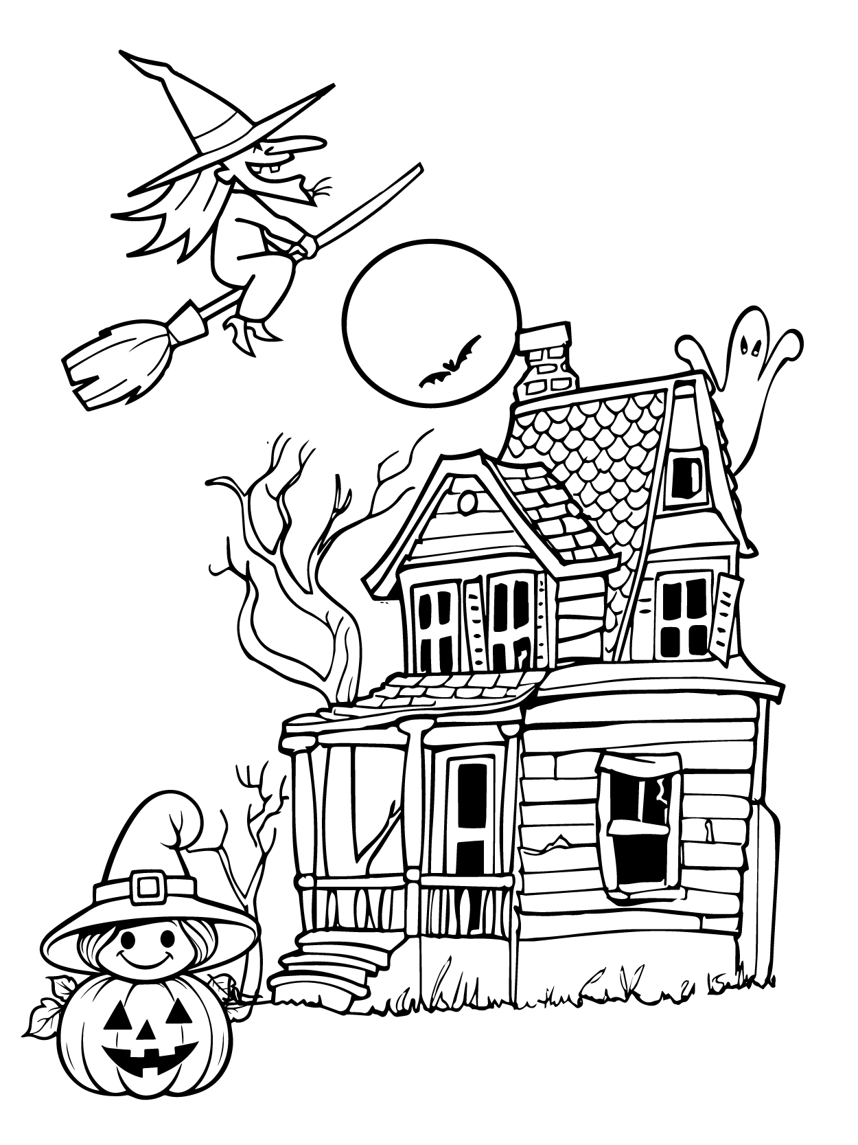 Dibujo de Kawaii Halloween 08 para Colorear y Imprimir
