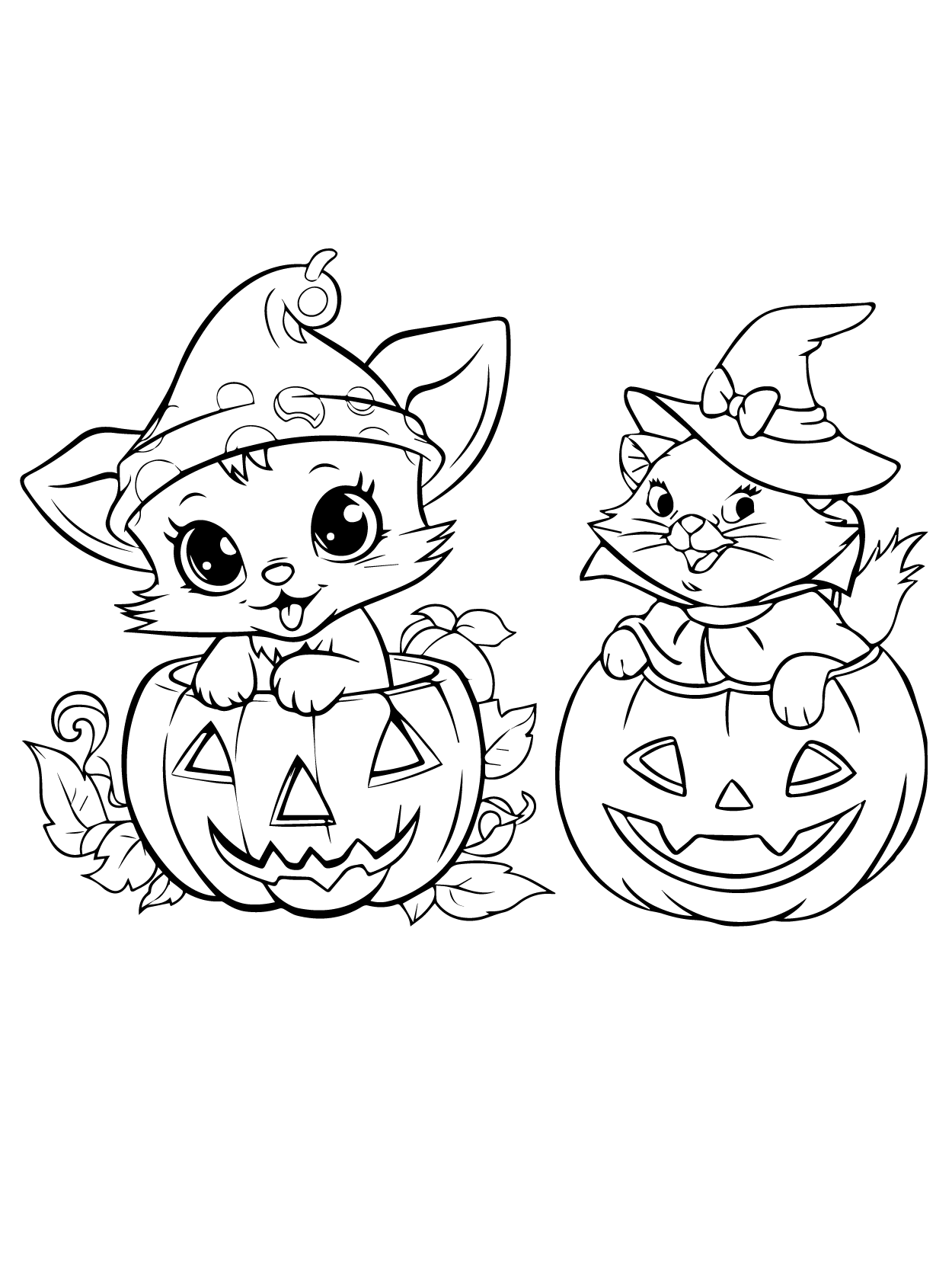 Dibujo de Kawaii Halloween 09 para Colorear y Imprimir