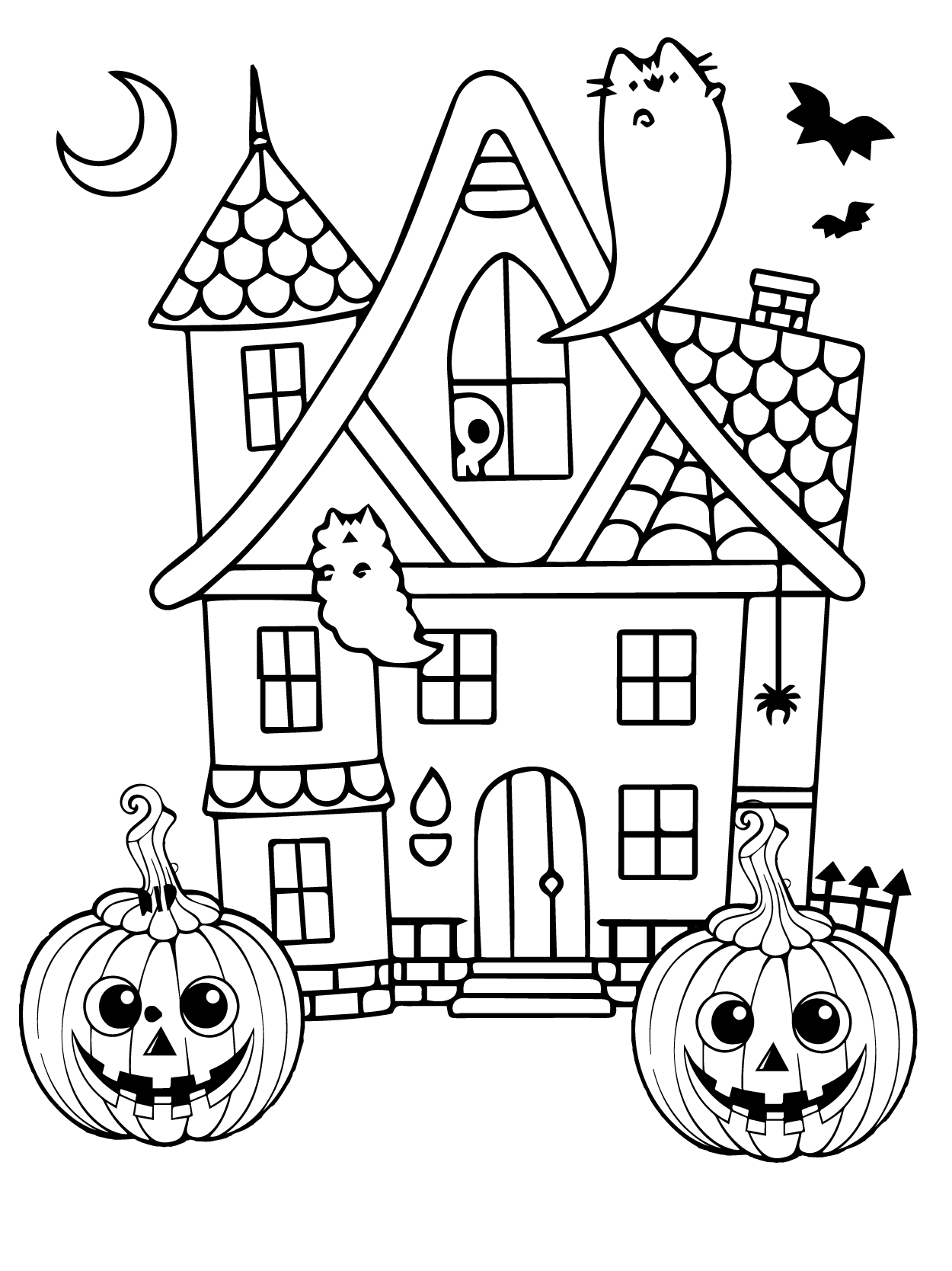 Dibujo de Kawaii Halloween 12 para Colorear y Imprimir