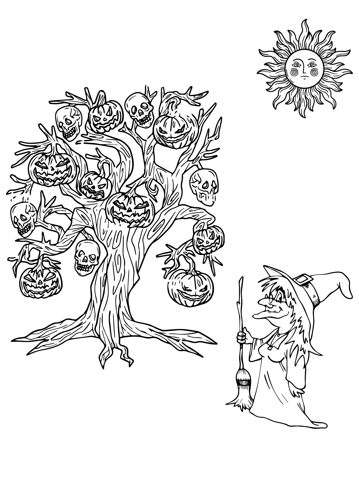Dibujo de Kawaii Halloween 14 para Colorear y Imprimir