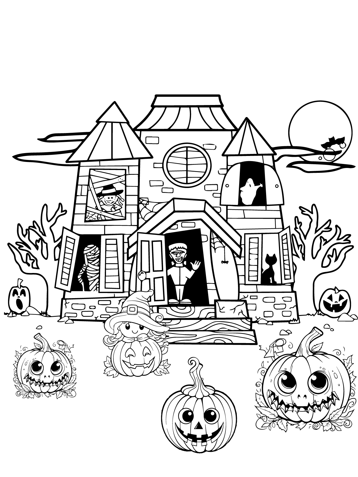 Kawaii Día de las Brujas para Colorear
