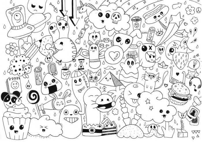 dibujo alimentos kawaii para colorear