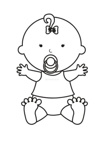dibujo bebe kawaii para colorear