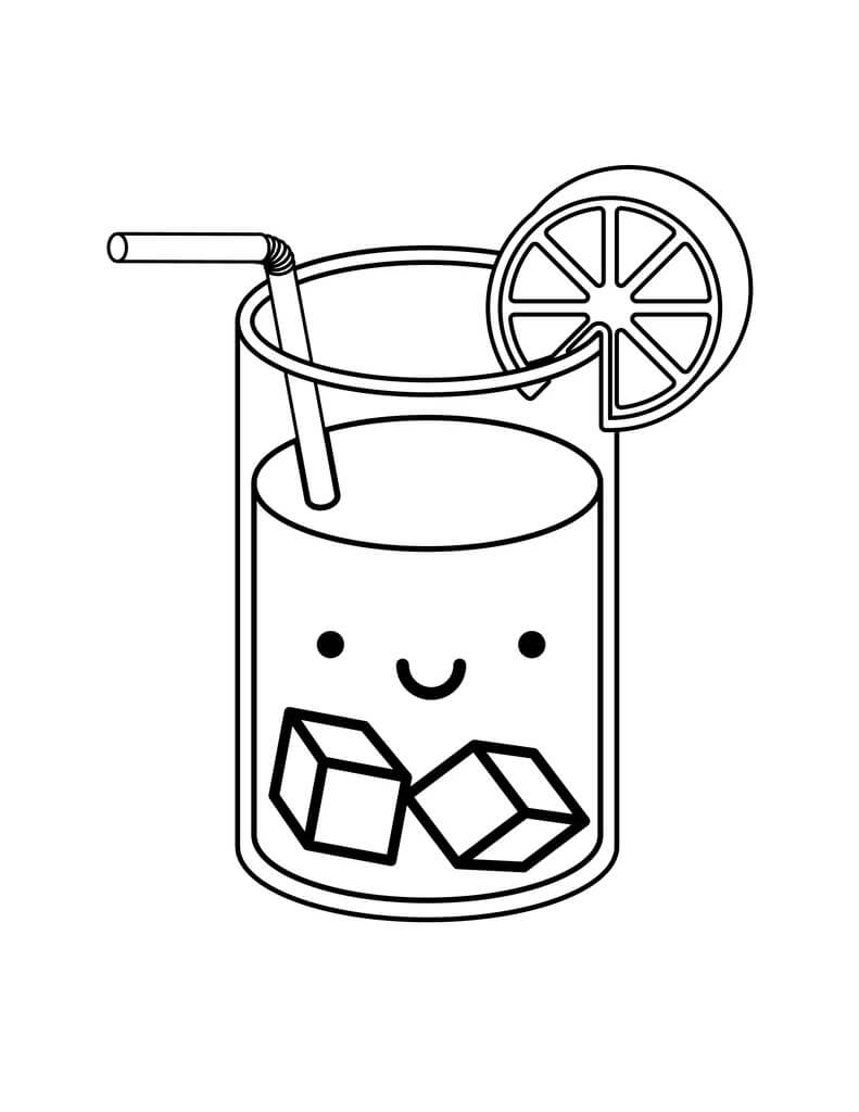 dibujo beber verano kawaii para colorear