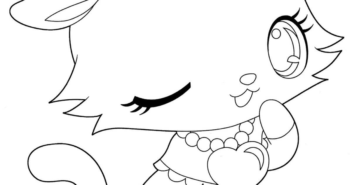dibujo cara gato kawaii para colorear