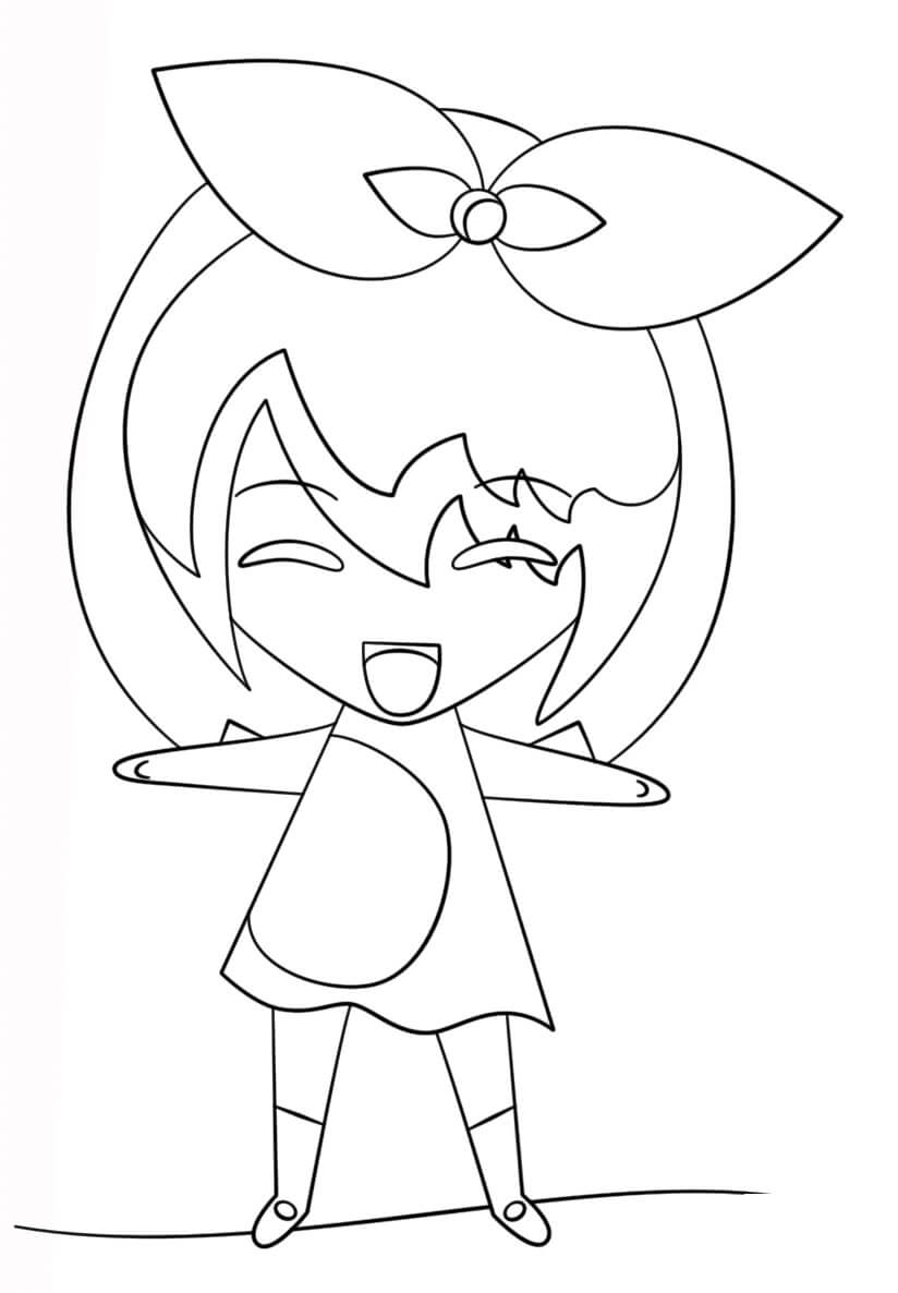 dibujo chica divertida kawaii para colorear