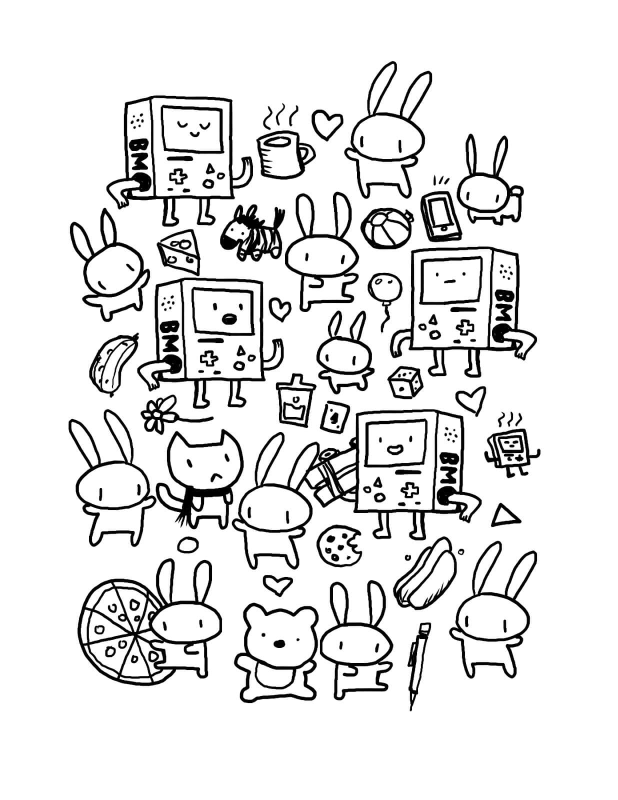dibujo dibujos animados de kawaii para colorear