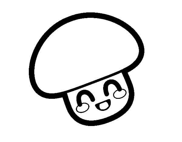 dibujo diversion de champinones kawaii para colorear