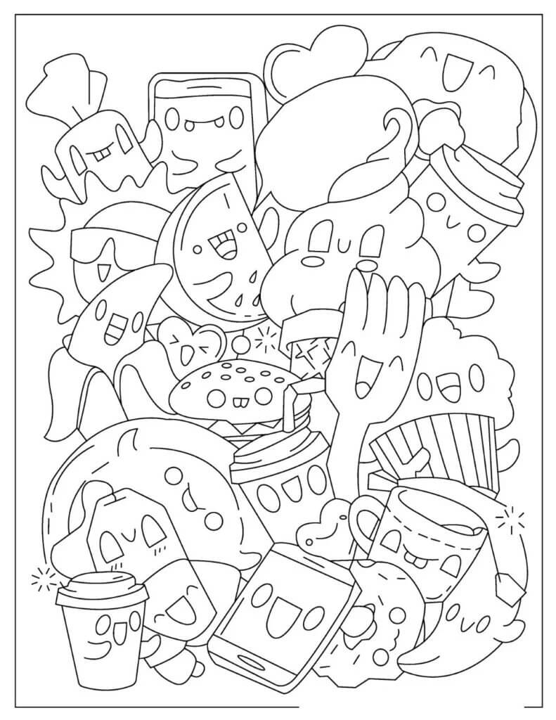 dibujo impresionante kawaii para colorear