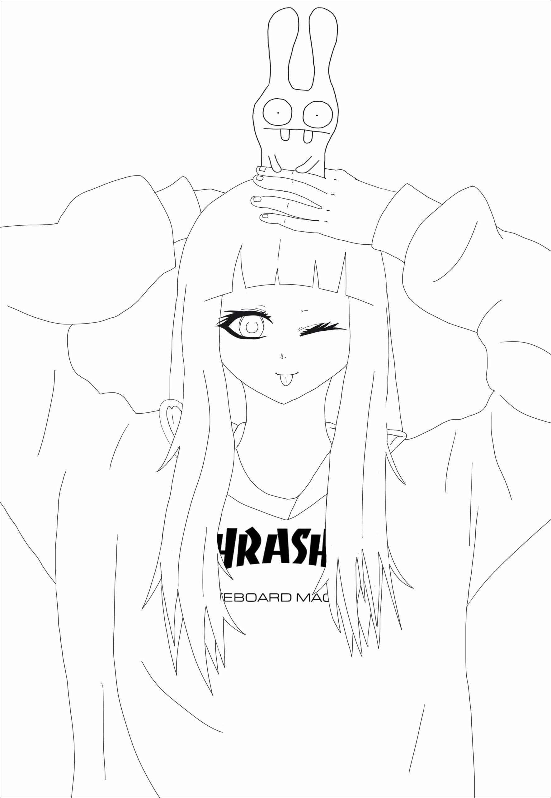 dibujo kawaii para nina para colorear