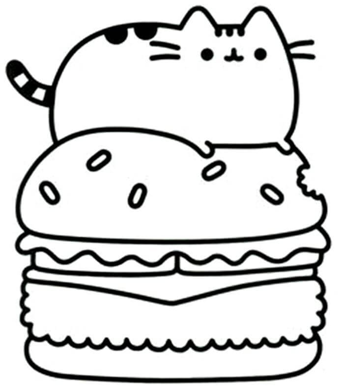 dibujo kawaii pusheen para colorear