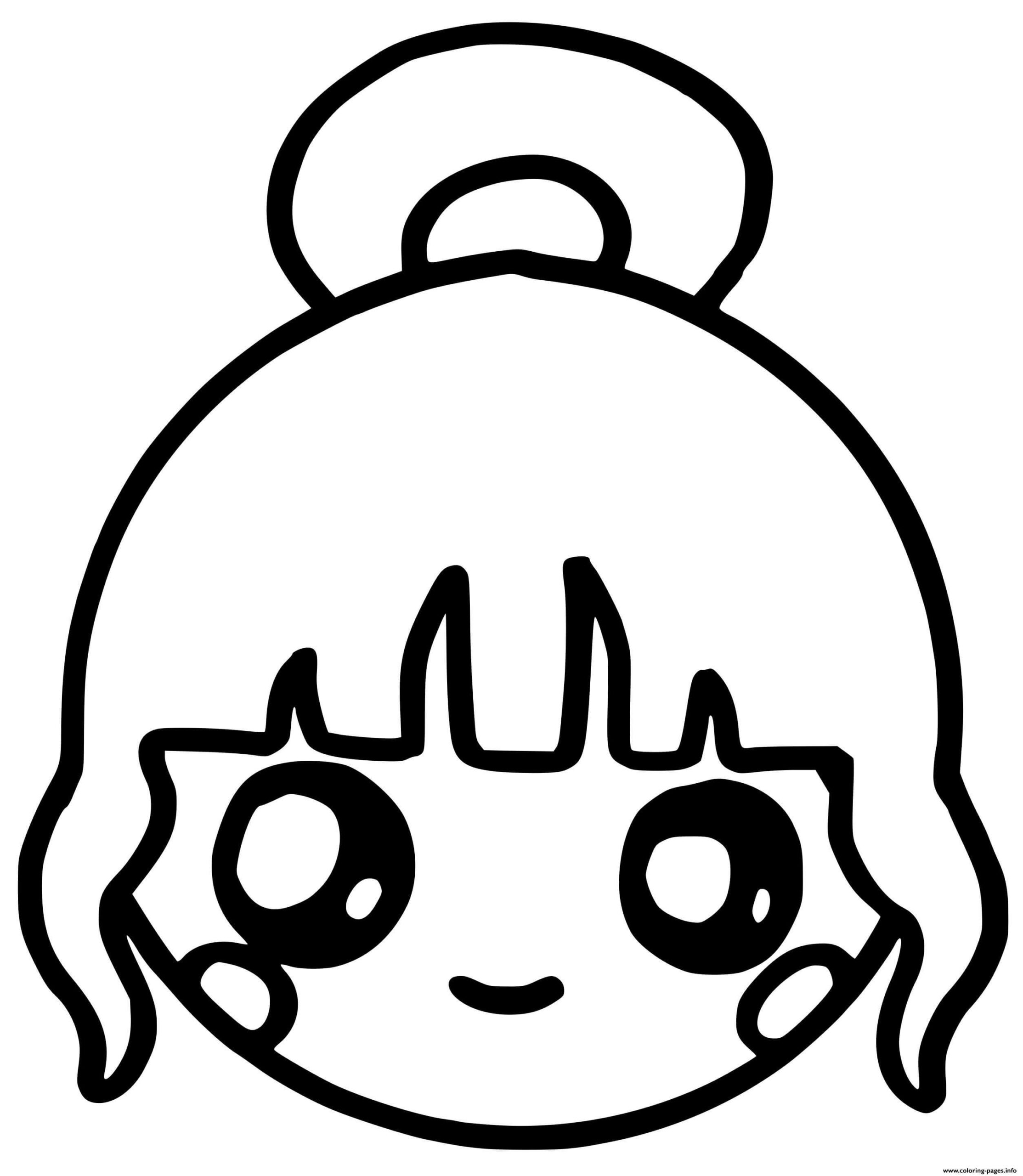 dibujo la cabeza de la cabeza kawaii para colorear