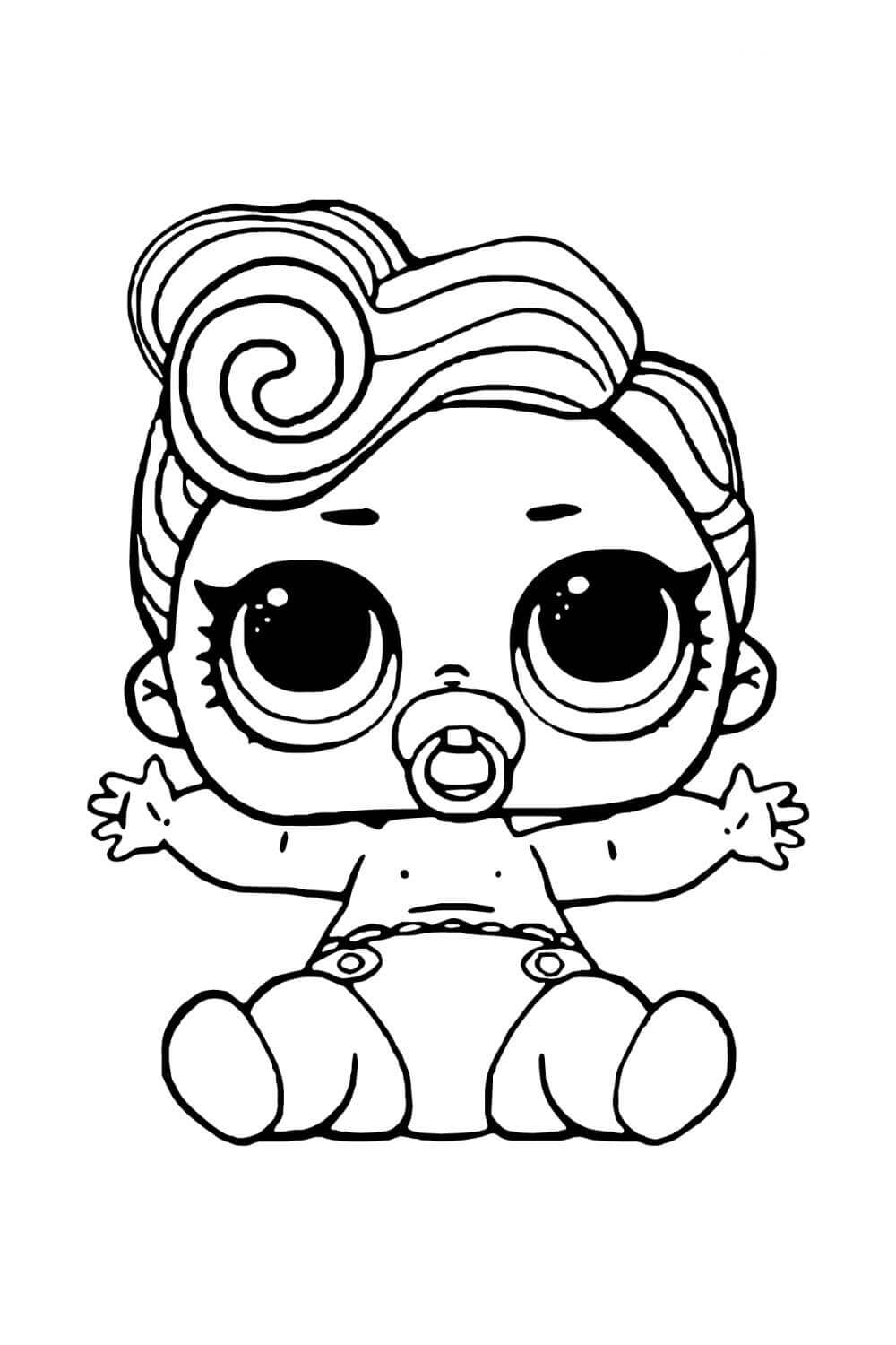 dibujo lol bebe kawaii para colorear