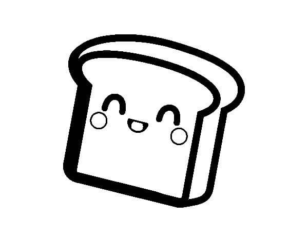 dibujo pan kawaii para colorear