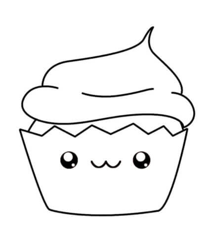 dibujo pasteles kawaii para colorear