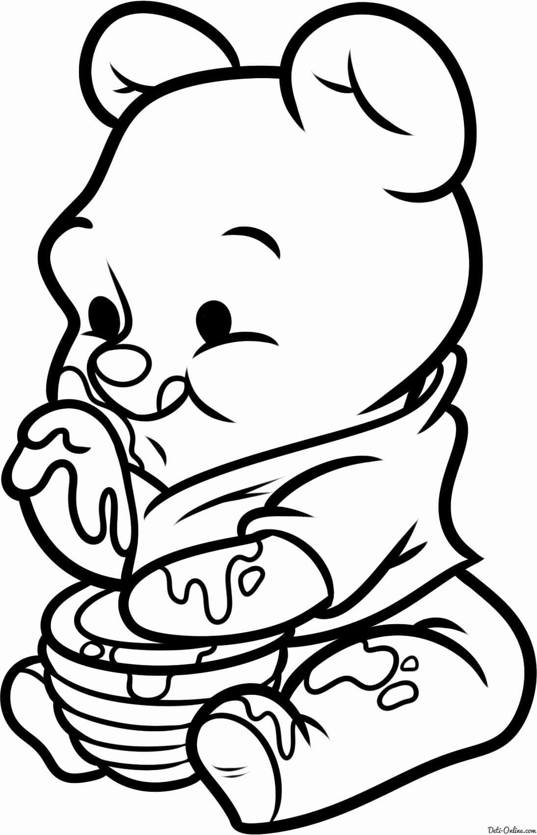 dibujo pequeno oso kawaii para colorear