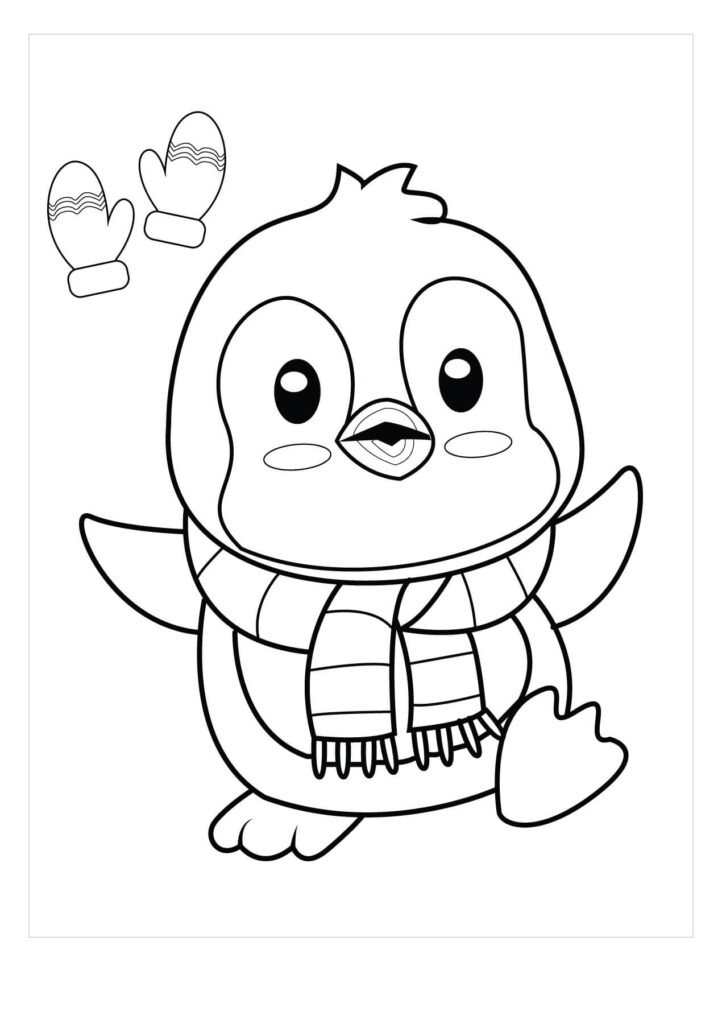 Dibujo Pinguino Kawaii Para Colorear