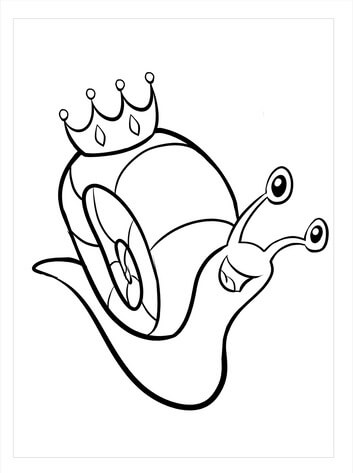 dibujo reina caracol diversion kawaii para colorear