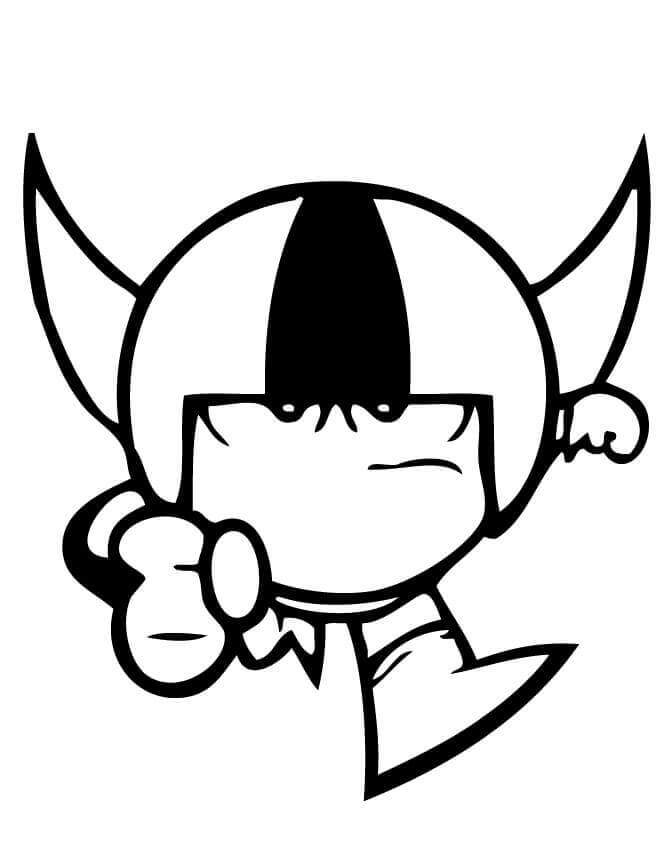 Dibujo de Kick Buttowski Corriendo para Colorear y Imprimir