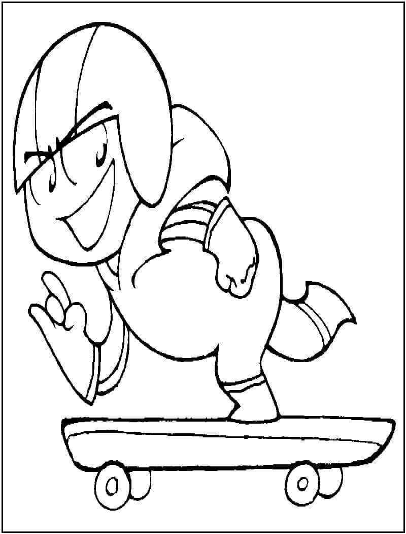 Dibujo de Kick Buttowski En Monopatín para Colorear y Imprimir
