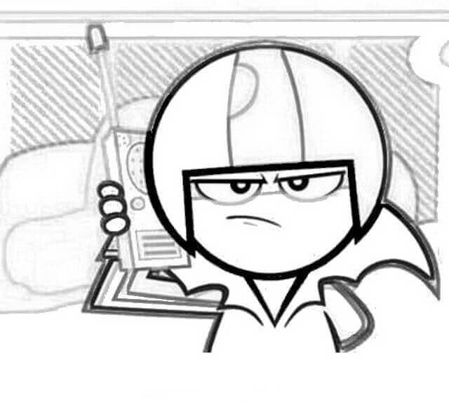 Dibujo de Kick Buttowski Llamando para Colorear y Imprimir