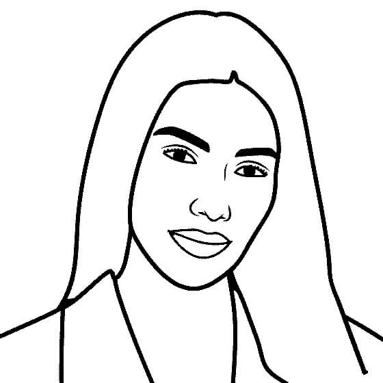 Dibujo de Kim Kardashian Divertida para Colorear y Imprimir