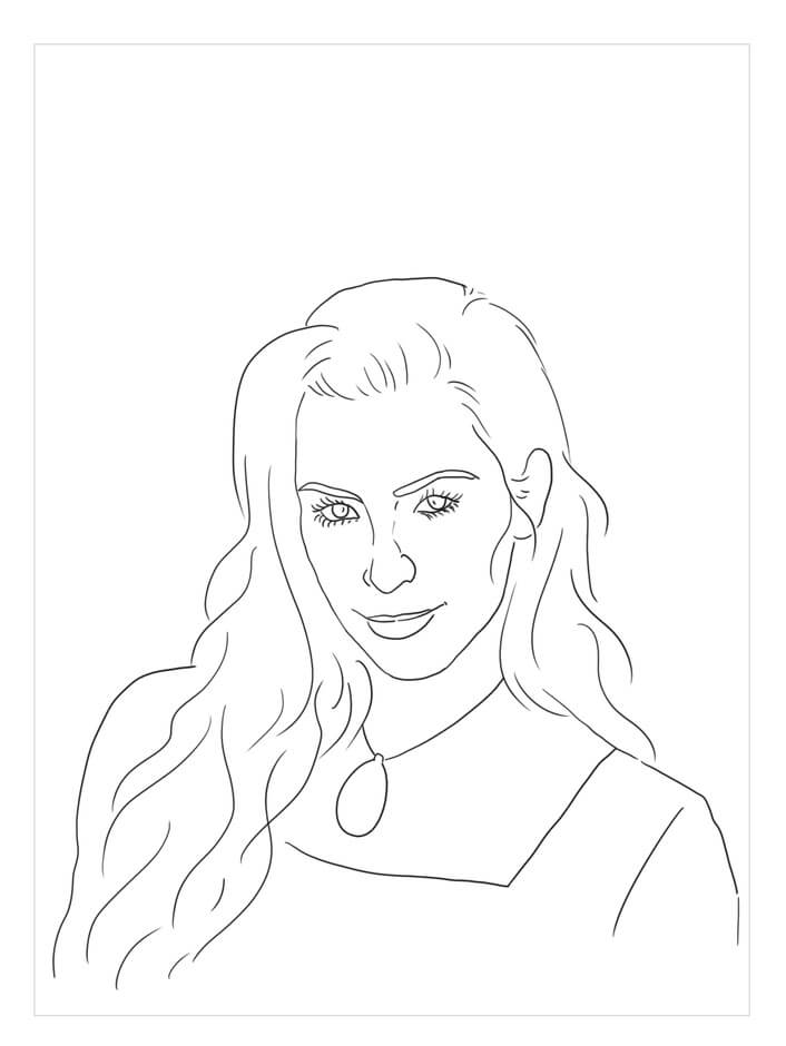 Dibujo de Kim Kardashian Guay para Colorear y Imprimir