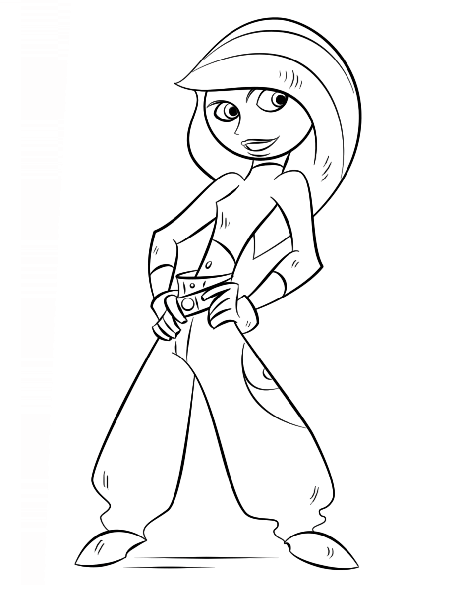 Dibujo de Impresionante Kim Possible para Colorear y Imprimir
