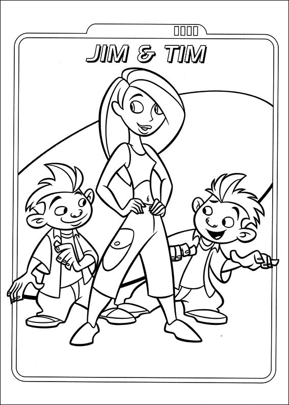 Dibujo de Jim y Tim para Colorear y Imprimir