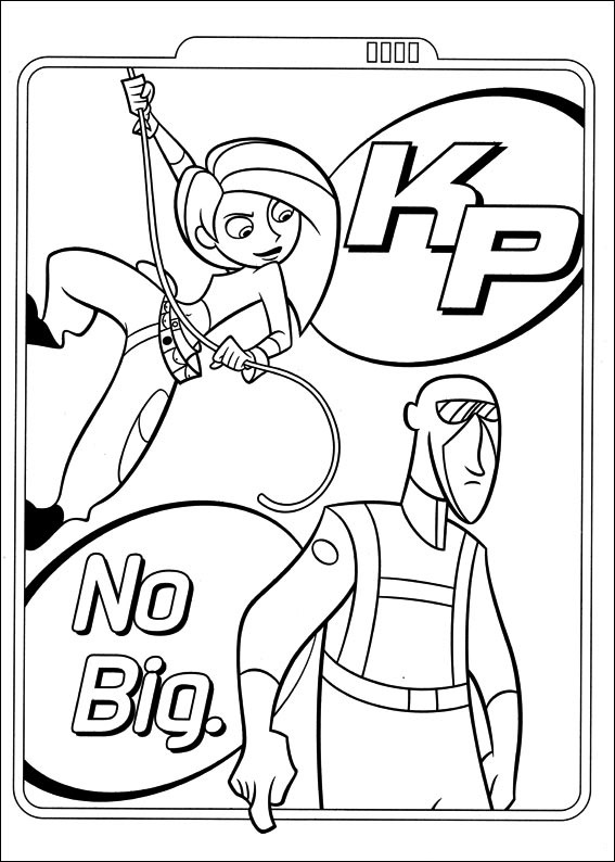 Dibujo de Kim Posible Lucha para Colorear y Imprimir