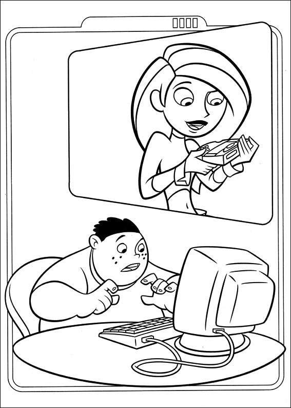 Dibujo de Kim Possible y Wade para Colorear y Imprimir