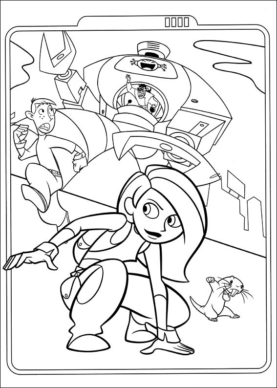 Dibujo de Ron Kim y Fugus Peleando para Colorear y Imprimir