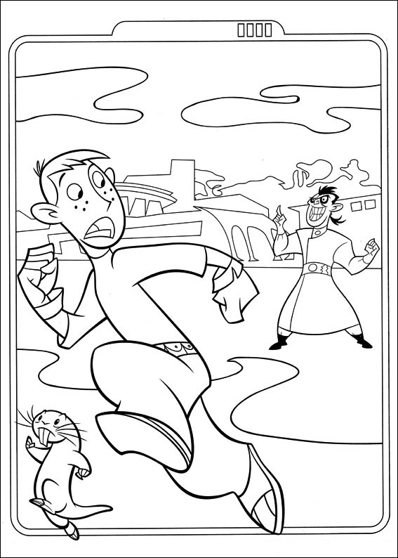 Dibujo de Ron y Fugus Corriendo para Colorear y Imprimir