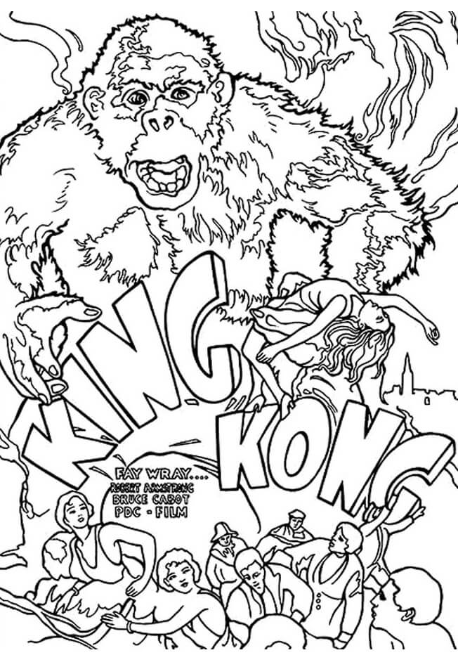 Dibujo de Película King Kong para Colorear y Imprimir