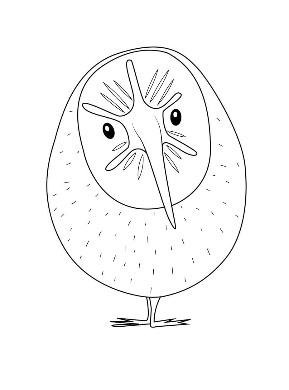 Dibujo De Kiwi Nublado Con Posibilidad De Albóndigas Para Colorear Y Imprimir