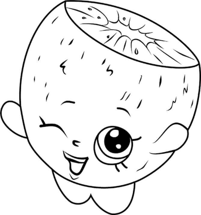dibujo diversion kiwi shopkin para colorear