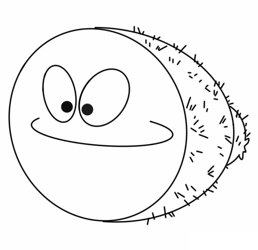 dibujo kiwi sonriente para colorear