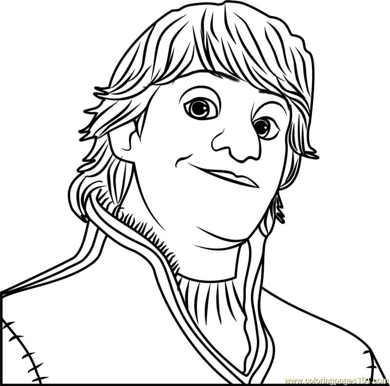 Dibujo de Cabeza Kristoff para Colorear y Imprimir