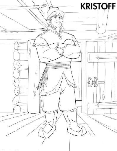 Dibujo de Kristoff En Casa para Colorear y Imprimir