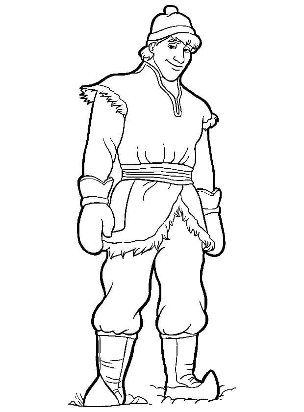 Dibujo de Kristoff Sonriendo para Colorear y Imprimir