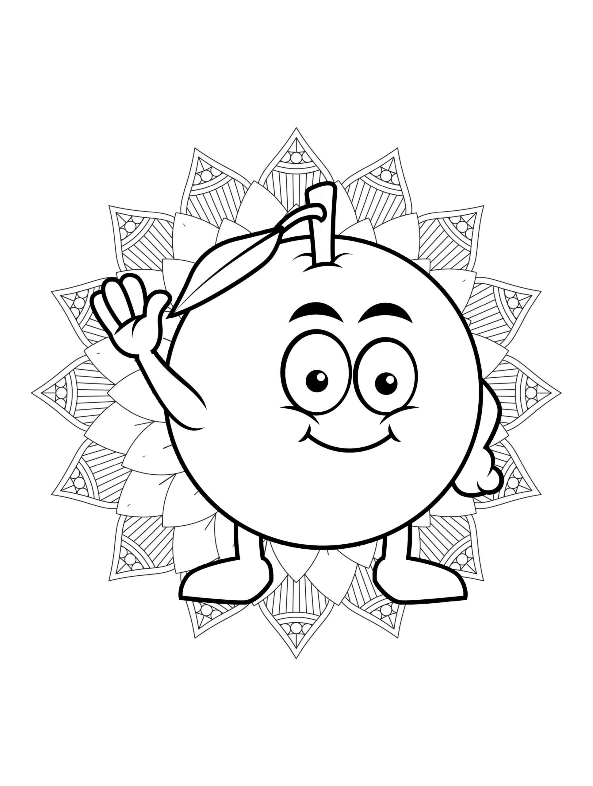 dibujo kumquat saluda scaled para colorear